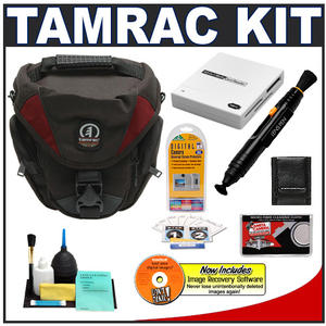 Tamrac 5515 Adventure Zoom 5 Digital SLR Camera Bag Holster Case (Red) with Reader + Cleaning Kit + LCD Protectors + Accessory Kit - Digital Cameras and Accessories - Hip Lens.com