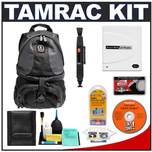 Tamrac 5546 Adventure 6 Digital SLR Camera Bag (Gray) with Reader + Cleaning Kit + LCD Protectors + Accessory Kit - Digital Cameras and Accessories - Hip Lens.com