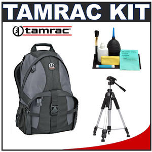 Tamrac 5549 Adventure 9 Digital SLR Backpack (Gray/Black) with Deluxe Photo/Video Tripod + Accessory Kit - Digital Cameras and Accessories - Hip Lens.com