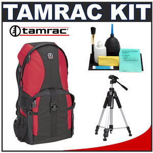 Tamrac 5550 Adventure 10 Digital SLR Backpack (Red/Black) with Deluxe Photo/Video Tripod + Accessory Kit - Digital Cameras and Accessories - Hip Lens.com