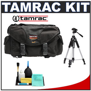 Tamrac 5608 Pro 8 Pro Digital SLR Camera Bag (Black) with Deluxe Photo/Video Tripod + Accessory Kit - Digital Cameras and Accessories - Hip Lens.com