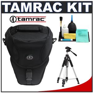 Tamrac 5630 Pro Digital SLR Zoom 10 Camera Holster Bag (Black) with Deluxe Photo/Video Tripod + Accessory Kit - Digital Cameras and Accessories - Hip Lens.com