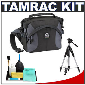 Tamrac 5765 Velocity 5x Photo Hip Digital SLR Pack/Bag (Black) with Deluxe Photo/Video Tripod + Accessory Kit - Digital Cameras and Accessories - Hip Lens.com