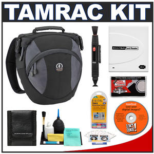 Tamrac 5768 Velocity 8x Pro Photo Digital SLR Camera Sling Bag (Black) with Reader + Cleaning Kit + LCD Protectors + Accessory Kit - Digital Cameras and Accessories - Hip Lens.com