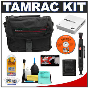 Tamrac 603 Zoom Traveler 3 Camera Bag (Black) with Reader + Cleaning Kit + LCD Protectors + Accessory Kit - Digital Cameras and Accessories - Hip Lens.com
