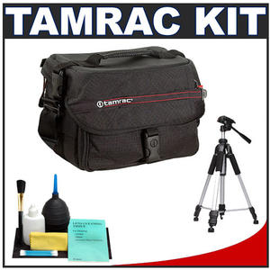 Tamrac 604 Zoom Traveler 4 Digital SLR Camera Bag (Black) with Deluxe Photo/Video Tripod + Accessory Kit - Digital Cameras and Accessories - Hip Lens.com