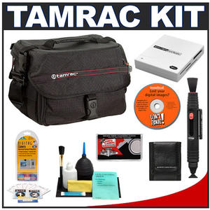Tamrac 604 Zoom Traveler 4 Digital SLR Camera Bag (Black) with Reader + Cleaning Kit + LCD Protectors + Accessory Kit - Digital Cameras and Accessories - Hip Lens.com