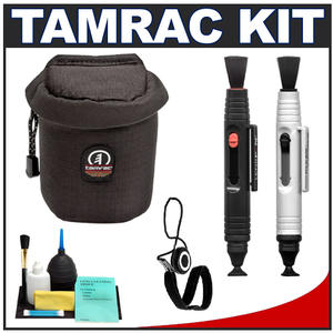 Tamrac MX5375 Foam Padded Digital SLR Lens Case - Medium (Black) with CapKeeper + Complete Cleaning Kit - Digital Cameras and Accessories - Hip Lens.com