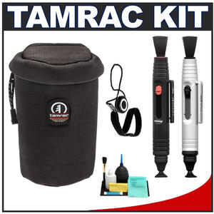 Tamrac MX5378 Foam Padded Lens Case - Large (Black) with CapKeeper + Complete Cleaning Kit - Digital Cameras and Accessories - Hip Lens.com