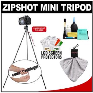 Tamrac ZipShot Mini 28" Compact  Ultra-Light Tripod with Spring Open Legs with Cleaning Accessory Kit - Digital Cameras and Accessories - Hip Lens.com