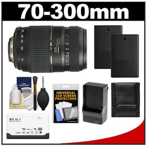 Tamron 70-300mm f/4-5.6 Di LD Macro 1:2 Zoom Lens (BIM) (for Nikon Cameras) With (2) EN-EL9 Batteries & Charger + Card Reader + Accessory Kit - Digital Cameras and Accessories - Hip Lens.com
