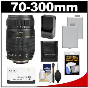 Tamron 70-300mm f/4-5.6 Di LD Macro 1:2 Zoom Lens (for Canon EOS Cameras) With (2) LP-E5 Batteries & Charger + Card Reader + Accessory Kit - Digital Cameras and Accessories - Hip Lens.com