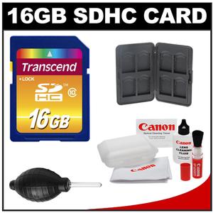Transcend 16GB HC SecureDigital Class 10 (SDHC) Ultimate Ultra-High-Speed Card with Memory Card Case + Canon Cleaning Kit - Digital Cameras and Accessories - Hip Lens.com