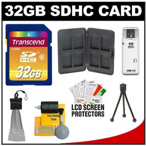 Transcend 32GB HC SecureDigital Class 10 (SDHC) Ultimate Ultra-High-Speed Card with Memory Card Case + Accessory Kit - Digital Cameras and Accessories - Hip Lens.com