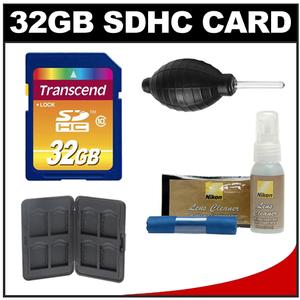 Transcend 32GB HC SecureDigital Class 10 (SDHC) Ultimate Ultra-High-Speed Card with Memory Card Case + Nikon Cleaning Kit - Digital Cameras and Accessories - Hip Lens.com