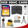 Transcend 8GB HC SecureDigital Class 10 (SDHC) Ultimate Ultra-High-Speed Card with Memory Card Case + Accessory Kit