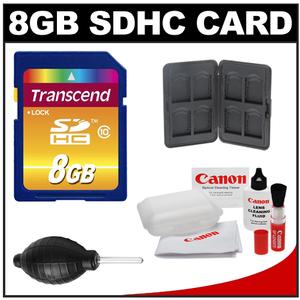 Transcend 8GB HC SecureDigital Class 10 (SDHC) Ultimate Ultra-High-Speed Card with Memory Card Case + Canon Cleaning Kit - Digital Cameras and Accessories - Hip Lens.com