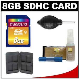 Transcend 8GB HC SecureDigital Class 10 (SDHC) Ultimate Ultra-High-Speed Card with Memory Card Case + Nikon Cleaning Kit - Digital Cameras and Accessories - Hip Lens.com