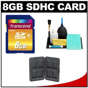 Transcend 8GB HC SecureDigital Class 10 (SDHC) Ultimate Ultra-High-Speed Card with Memory Card Case + Cleaning Kit - Digital Cameras and Accessories - Hip Lens.com