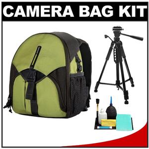 Vanguard BIIN 50 Digital SLR Camera Backpack Case (Green) with Deluxe Photo/Video Tripod + Accessory Kit - Digital Cameras and Accessories - Hip Lens.com