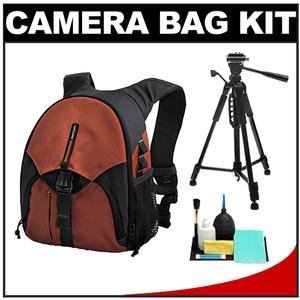 Vanguard BIIN 50 Digital SLR Camera Backpack Case (Orange) with Deluxe Photo/Video Tripod + Accessory Kit - Digital Cameras and Accessories - Hip Lens.com
