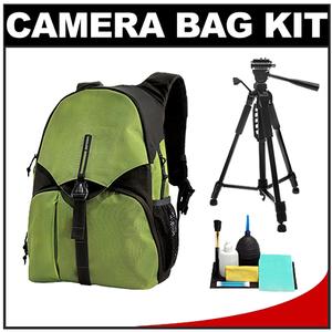 Vanguard BIIN 59 Digital SLR Camera Backpack Case (Green) with Deluxe Photo/Video Tripod + Accessory Kit - Digital Cameras and Accessories - Hip Lens.com