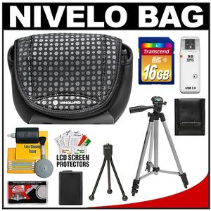 Vanguard Nivelo 15 Mirrorless Interchangeable Lens Digital Camera Case (Black) with NP-FW50 Battery + 16GB SD Card + Tripod + Accessory Kit - Digital Cameras and Accessories - Hip Lens.com