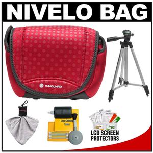 Vanguard Nivelo 15 Mirrorless Interchangeable Lens Digital Camera Case (Red) with Tripod + Accessory Kit - Digital Cameras and Accessories - Hip Lens.com