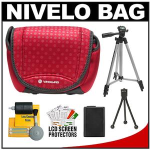 Vanguard Nivelo 15 Mirrorless Interchangeable Lens Digital Camera Case (Red) with NP-FW50 Battery + Tripod + Accessory Kit - Digital Cameras and Accessories - Hip Lens.com