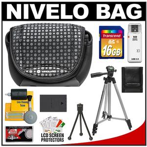 Vanguard Nivelo 18 Mirrorless Interchangeable Lens Digital Camera Case (Black) with BLS-1/BLS-5 Battery + 16GB SD Card + Tripod + Accessory Kit - Digital Cameras and Accessories - Hip Lens.com