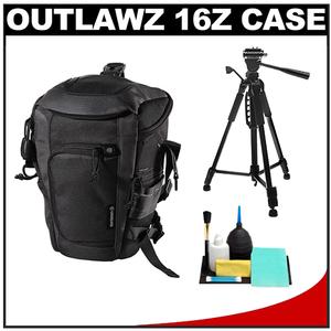 Vanguard Outlawz 16Z Digital SLR Camera Holster Bag/Case (Black) with Tripod + Cleaning Kit - Digital Cameras and Accessories - Hip Lens.com