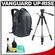 Vanguard Up-Rise 46 Digital SLR Camera & Laptop Backpack Case (Black) with Deluxe Photo/Video Tripod + Accessory Kit