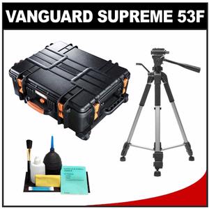 Vanguard Supreme 53F Waterproof and Airtight Hard Case with Foam & Wheels with Tripod + Cleaning Kit - Digital Cameras and Accessories - Hip Lens.com