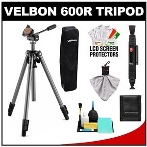 Velbon SHERPA 600R 67" Aluminum Tripod with 3-Way Panhead & Case with Cleaning Accessory Kit - Digital Cameras and Accessories - Hip Lens.com