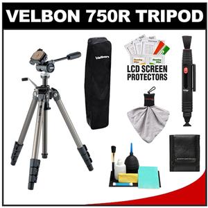 Velbon SHERPA 750R 61" Aluminum Tripod with Panhead & Case with Cleaning Accessory Kit - Digital Cameras and Accessories - Hip Lens.com