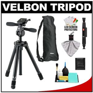 Velbon ULTRA LUXi M 54.5" Compact Tripod with Panhead & Case with Cleaning Accessory Kit - Digital Cameras and Accessories - Hip Lens.com