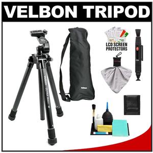 Velbon ULTRA MAXi M 54.5" Compact Tripod with Panhead & Case with Cleaning Accessory Kit - Digital Cameras and Accessories - Hip Lens.com