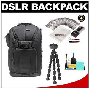 Vivitar Series One Digital SLR Camera/Laptop Sling Backpack - Small (Black) Holds Most 14'" Laptops with 10" Spider Tripod + Camera & Laptop Cleaning  - Digital Cameras and Accessories - Hip Lens.com