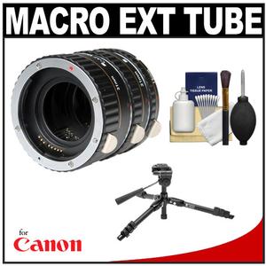 Vivitar Macro Extension Tube Set (for Canon EOS Cameras) with Macro Tripod + Cleaning Kit - Digital Cameras and Accessories - Hip Lens.com