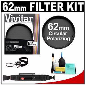Vivitar 62mm Circular Polarizer Glass Filter with LensPen + CapKeeper + Lens Cleaning Kit - Digital Cameras and Accessories - Hip Lens.com