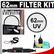 Vivitar 62mm UV Glass Filter with LensPen + CapKeeper + Lens Cleaning Kit
