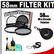 Vivitar 58mm (UV + Circular Polarizer) Glass Filter with Filter Case + CapKeeper + Lens Cleaning Kit