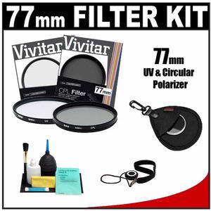 Vivitar 77mm (UV + Circular Polarizer) Glass Filter with Filter Case + CapKeeper + Lens Cleaning Kit - Digital Cameras and Accessories - Hip Lens.com
