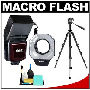 Vivitar Dedicated Digital Macro Ring Light Flash (for Nikon Cameras) with Tripod + Accessory Kit - Digital Cameras and Accessories - Hip Lens.com