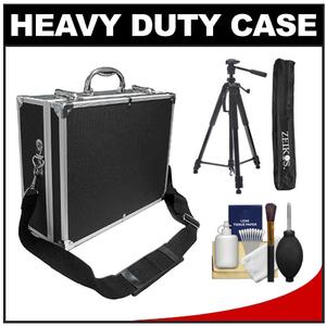 Zeikos Professional Heavy Duty Hard Aluminum Case with Custom Foam (ZE-HC18) with Tripod + Cleaning Kit - Digital Cameras and Accessories - Hip Lens.com