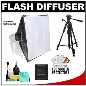 Zeikos Professional Deluxe Soft Box Flash Diffuser with Deluxe Photo/Video Tripod + Accessory Kit - Digital Cameras and Accessories - Hip Lens.com