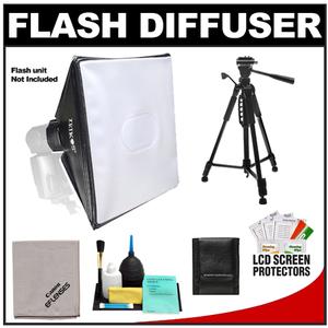 Zeikos Professional Deluxe Soft Box Flash Diffuser with Deluxe Photo/Video Tripod + Canon Cleaning Kit - Digital Cameras and Accessories - Hip Lens.com
