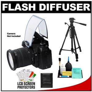 Zeikos Universal Soft Screen Pop-Up Flash Diffuser with Deluxe Photo/Video Tripod + Accessory Kit - Digital Cameras and Accessories - Hip Lens.com