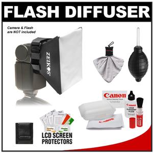 Zeikos Universal Soft Box Flash Diffuser with Canon Camera & Lens Cleaning Kit - Digital Cameras and Accessories - Hip Lens.com