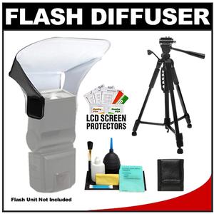 Zeikos Professional Pocket Flash Bouncer with Deluxe Photo/Video Tripod + Accessory Kit - Digital Cameras and Accessories - Hip Lens.com
